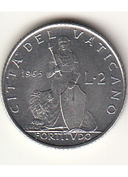 1965 Anno III - Lire 2 Fortitudo Fior di Conio Paolo VI 